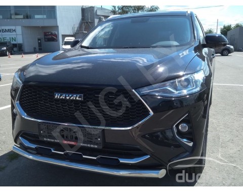 HAVAL F7 2018-н.в. защита переднего бампера одинарная труба d60 из нержавеющей стали (при отсутствии адаптивной камеры круиз-контроля)